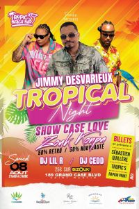 Le chanteur zouk Jimmy Desvarieux en soirée au Tropics Beach Bar